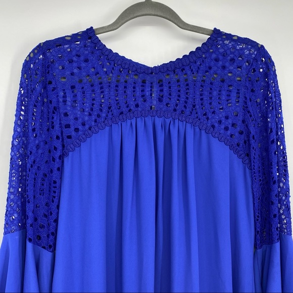 Lilly Pulitzer | Dresses | Nwt Lilly Pulitzer Amenna Dress Long Bell Sleeve Lace Neckline Royal 